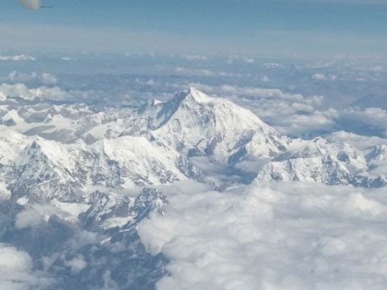 Himalayan mountains view from Druk Air flight 204 bound for Delhi