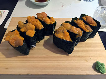 Uni Party at Sushi Saisho in Tokyo